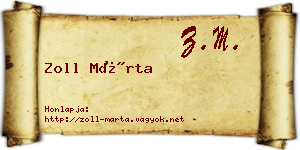 Zoll Márta névjegykártya